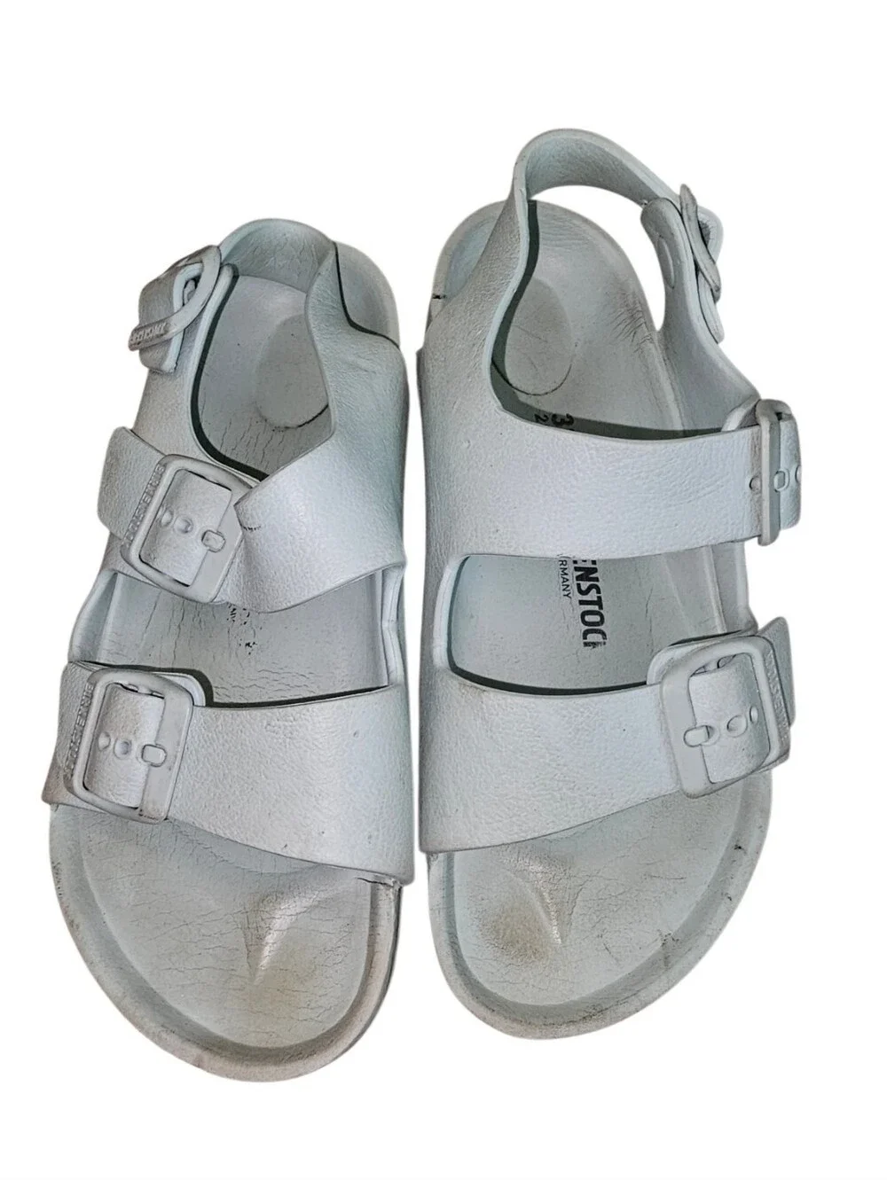 Birkenstock Kids White 3-Strap Adjustable Sandals